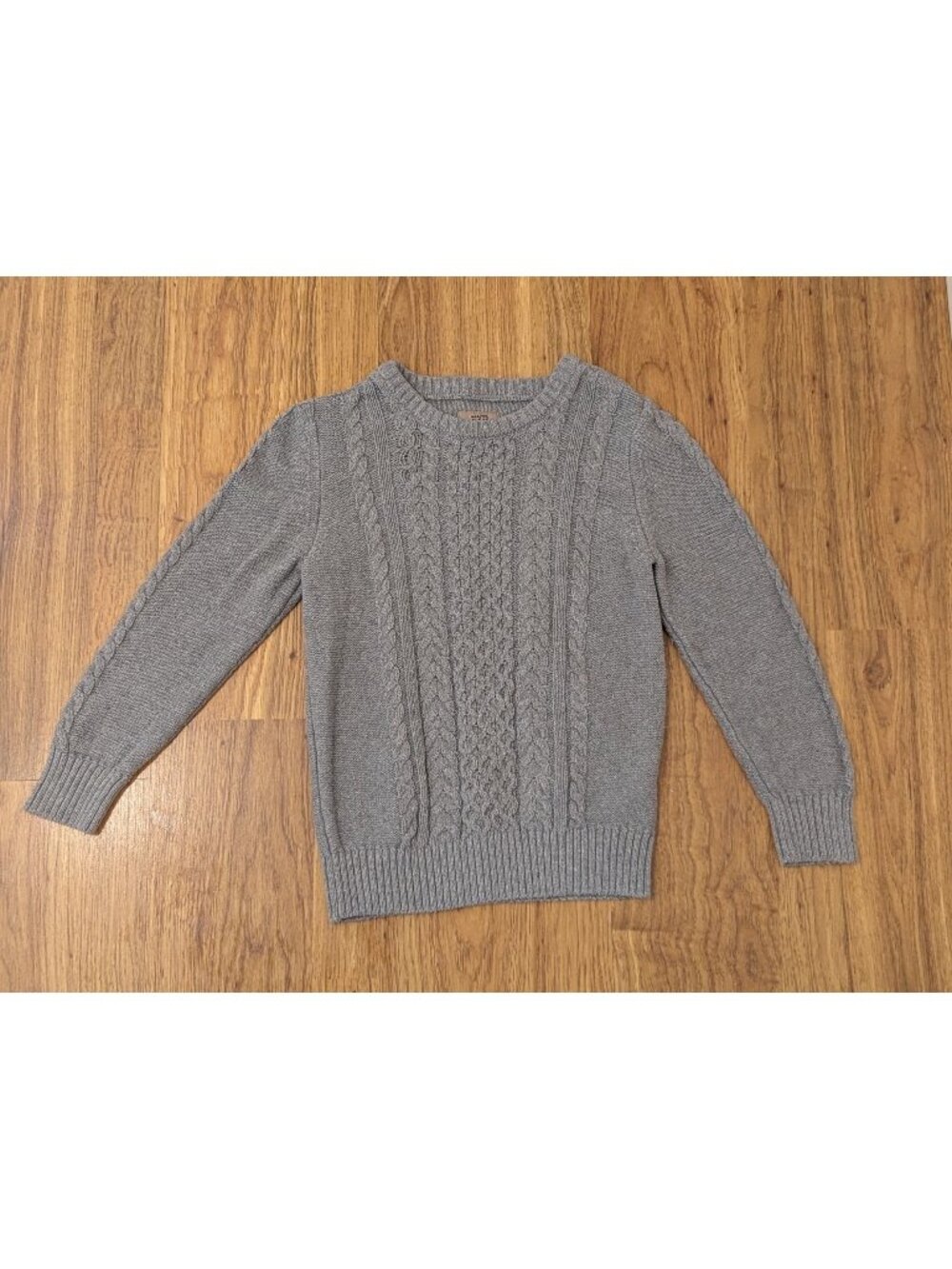 Maximus Rex Boys Gray Cable Knit Pullover Sweater Cotton Blend Size 7